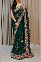 Embroidery Sequence Work Saree for Women: A Perfect Blend of Elegance and Glamour - lookrange