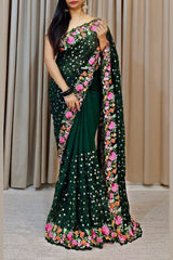 Embroidery Sequence Work Saree for Women: A Perfect Blend of Elegance and Glamour - lookrange