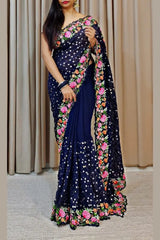 Embroidery Sequence Work Saree for Women: A Perfect Blend of Elegance and Glamour - lookrange