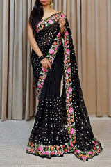 Embroidery Sequence Work Saree for Women: A Perfect Blend of Elegance and Glamour - lookrange