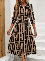 WesternStitch Geometric Elegance Belted Dress WesternStitch