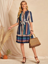 WesternStitch Brush Print Belted Ruffle Hem Dress WesternStitch