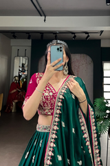 Shahi Wedding Lehenga Set – 3.5 Meter Flair Silk Satin Bridal Outfit