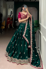 Shahi Wedding Lehenga Set – 3.5 Meter Flair Silk Satin Bridal Outfit