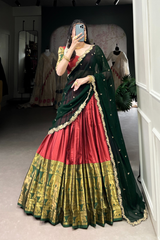 South Indian Lehenga Choli Set – 3.5m Flair | Narayan Pattu