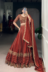 Maroon Lehenga Choli – 3.5m Flair Rangoli Silk