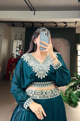 Vichitra silk lehenga