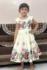 Summer Special Designer Kids Frock | White
