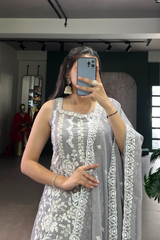 Star Georgette Ethnic Dress Set