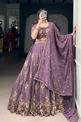 Premium Chocolate Crush Sequins Work Lehenga