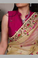 Premium Zari Kota Tissue Saree for Women