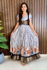 Elegant Silk Flair Gown with Jacket