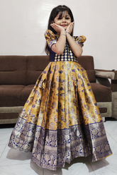 Pure Kanjivaram Silk Gown Blue