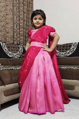 Pink Elegant Kids Lehenga Choli Set