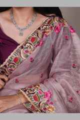 Premium Zari Kota Tissue Saree for Women