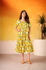 Premium Vichitra Silk Floral Frock