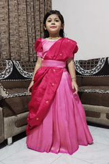 Pink Elegant Kids Lehenga Choli Set