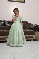 Jimmy Choo Silk Kids Gown with Swarovski Work