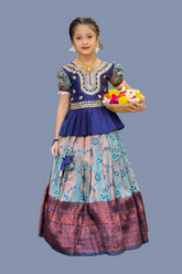 Kanjivaram Silk Lehenga Choli for Baby Girl
