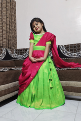 Light Green Elegant Kids Lehenga Choli Set