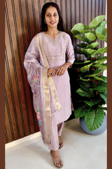 Festive Roman Silk Kurti Set,