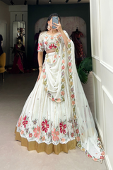 White Embroidered Lehenga Choli Set