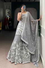 Star Georgette Ethnic Dress Set