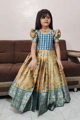 Pure Kanjivaram Silk Gown Rama