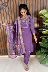 Festive Roman Silk Kurti Set,