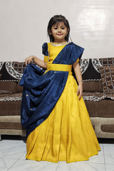 Yellow Elegant Kids Lehenga Choli Set