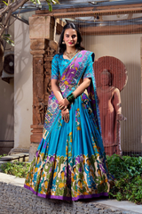 Designer Tussar Silk Lehenga Choli Set