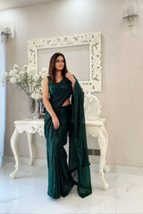 Comfortable Georgette Saree With Sequence Work