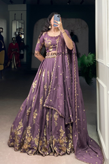 Premium Chocolate Crush Sequins Work Lehenga
