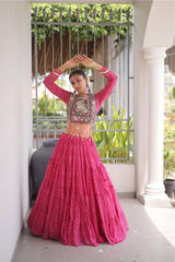 Designer square neck blouse with Kutchi Patchwork on Bandhani print fabric.