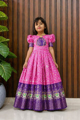 Kids Gown Designer Pure Silk Party Wear