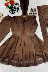 Heavy Roman Silk Kids Gown Set