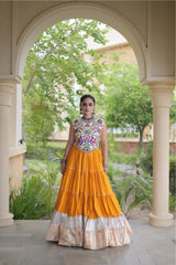 Yellow Navratri Lehenga Choli With Kutchi Work