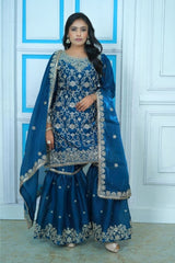 Designer Party Sharara Suit With Dupatta