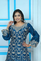 Designer party sharara suit with embroidered dupatta for women