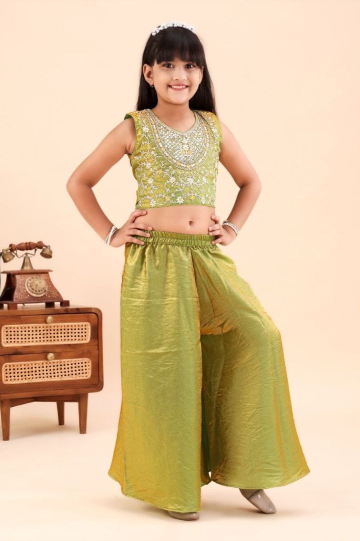 Sindoor Mono Embroidered Top and Palazzo Set