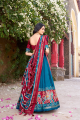 Patola Printed Tasar Silk Lehenga Choli