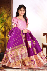 Ethnic Patola Style Kids Lehenga Choli with Dupatta