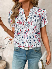 WesternStitchWomen's Soft Fabric Abstract Stripe Print Rolled-Up Fit Top WesternLove