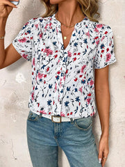 WesternStitchWomen's Soft Fabric Abstract Stripe Print Rolled-Up Fit Top WesternLove