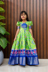 Pure Silk Kids Gown With Heavy Digital Print