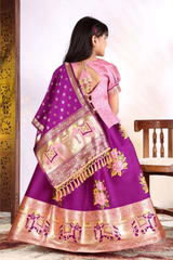 Premium Designer Patola Style Lehenga Choli Set for Little Girls by LookRange