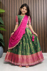 New Launching Kids Lehenga Choli – Premium Zari Weaving Work