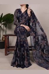 Floral Lurex Brasso Saree