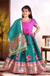 Traditional Patola Jacquard Kids Lehenga Choli
