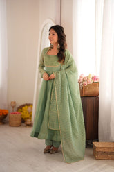 Light Aqua Green Salsa Gown Set